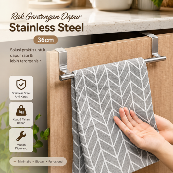 Stouge Rak Gantungan Handuk Kain Stainless Steel Kitchen Hanger 36cm - PXM20