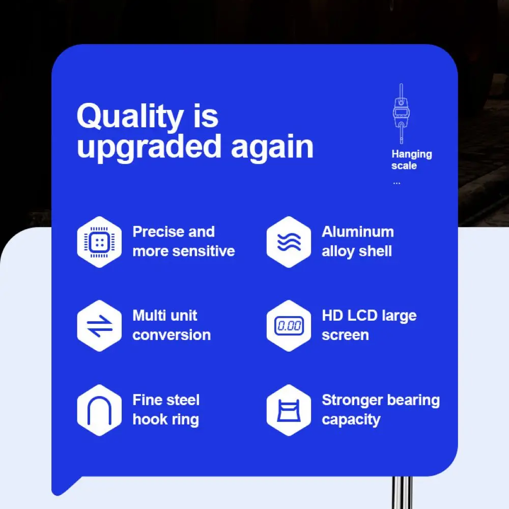 TELEHILL Timbangan Gantung Digital LCD Koper Tas Industri 300kg 0.05kg - WH-A10 Gambar produk TELEHILL Timbangan Gantung Digital LCD Koper Tas Industri 300kg 0.05kg - WH-A10 - 1