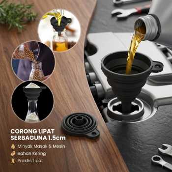 Corong Lipat Air Minyak Multifungsi Collapsible Silicone Funnel 1.5cm - FL15