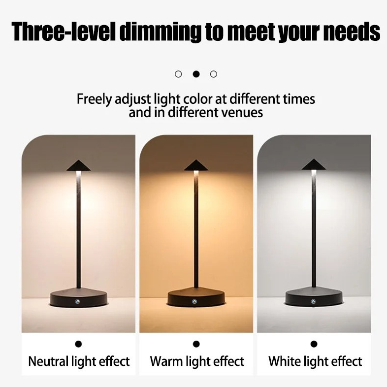 TaffLED Lampu Meja Hias Touch Lamp Restaurant Bar 3in1 Color 1200mAh - TW60 Gambar produk TaffLED Lampu Meja Hias Touch Lamp Restaurant Bar 3in1 Color 1200mAh - TW60 - 3
