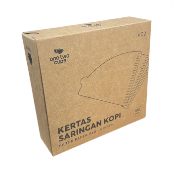 Gambar produk One Two Cups Kertas Saringan Kopi Filter Paper V60 2-4Cups 100 PCS - V02 - Kemasan