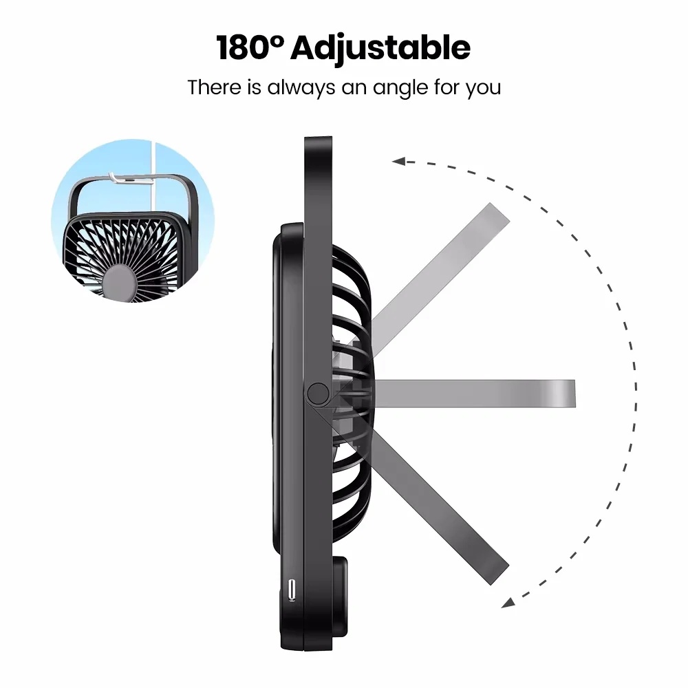 Raugee Kipas Angin Meja Digital Display 5 Speed 1200mAh Desk Fan - F10 Gambar produk Raugee Kipas Angin Meja Digital Display 5 Speed 1200mAh Desk Fan - F10 - 4