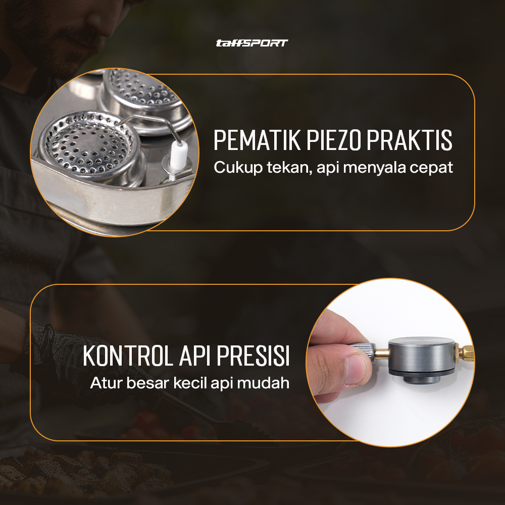Gambar produk TaffSPORT Kompor Gas Portable Lipat Outdoor 4 Burner Camping Stove - OD543 - 2