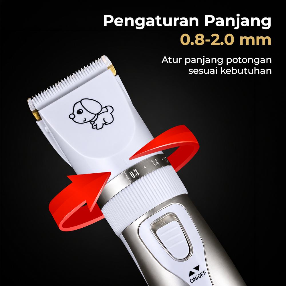 BOJAFA Alat Cukur Bulu Hewan Anjing Kucing 1200mAh - C7 Gambar produk BOJAFA Alat Cukur Bulu Hewan Anjing Kucing 1200mAh - C7 - 3