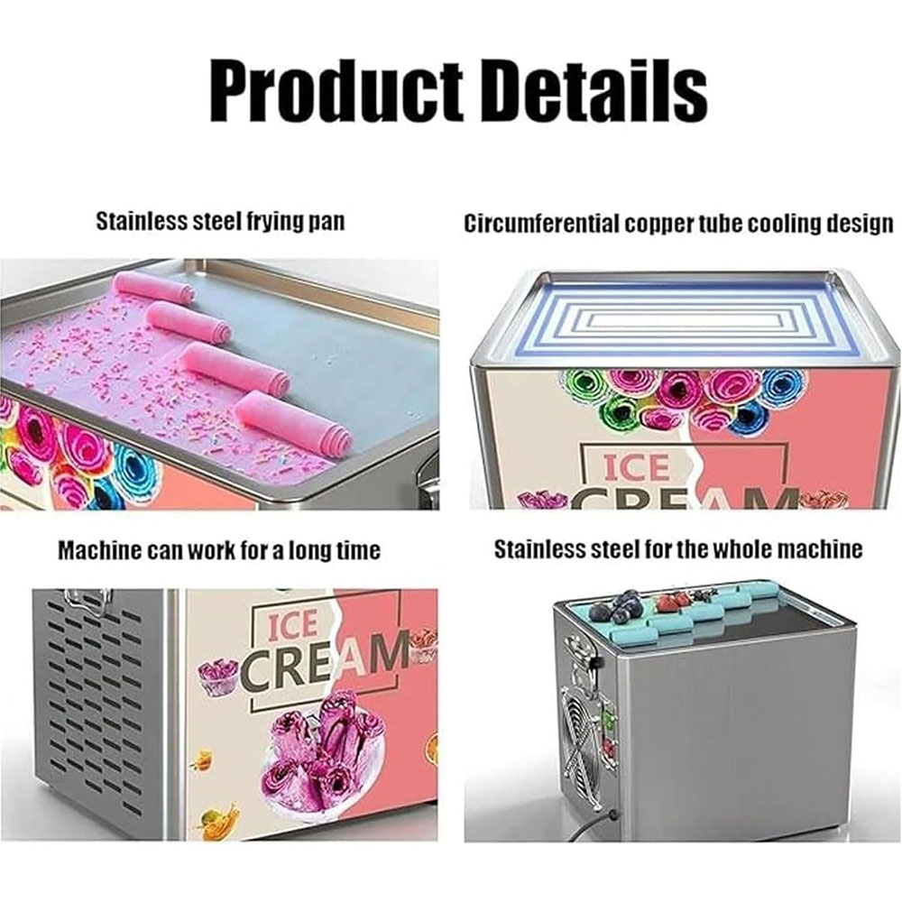 XEO Ice Cream Roll Maker Alat Pembuat Es Krim Roll Gulung 330 W - ZB-CBJ10 Gambar produk XEO Ice Cream Roll Maker Alat Pembuat Es Krim Roll Gulung 330 W - ZB-CBJ10 - 5