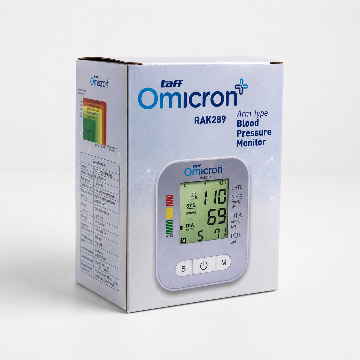 TaffOmicron Tensimeter Digital Pengukur Tekanan Darah Bahasa Indonesia - RAK289 Gambar produk TaffOmicron Tensimeter Digital Pengukur Tekanan Darah Bahasa Indonesia - RAK289 - Kemasan