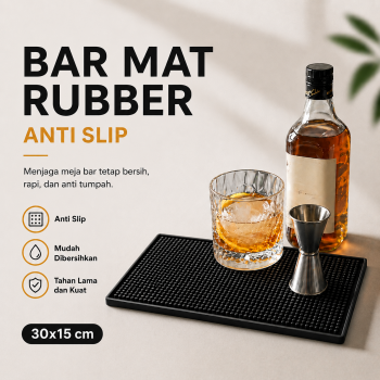 One Two Cups Bar Mat Rubber Anti Slip Tatakan Gelas Alas Meja - TY3