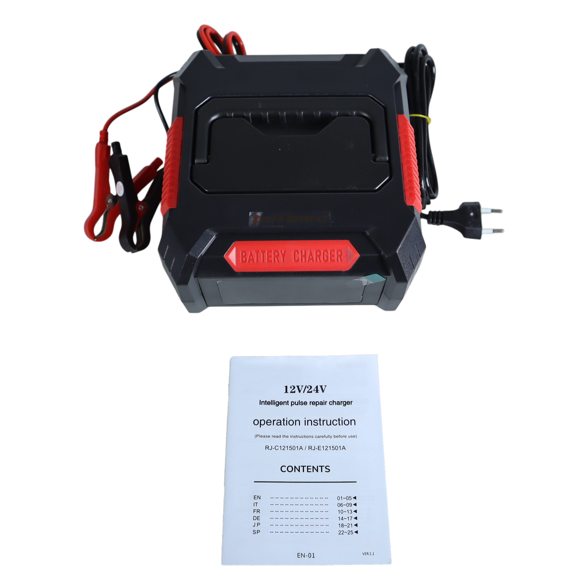 Taffware Charger Baterai Aki Mobil Motor Portable LED 250W 12/24V - RJ-E121501A Gambar produk Taffware Charger Baterai Aki Mobil Motor Portable LED 250W 12/24V - RJ-E121501A - 8