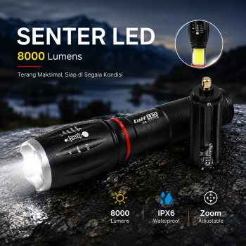 Gambar produk TaffLED Senter LED Cree XM-L T6 Magnetic Waterproof IPX6 8000 Lumens - E17 COB