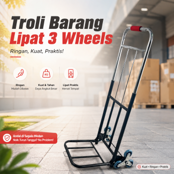 HAOTOOLS Troli Barang Lipat Foldable Trolley Cart Telescopic 3 Wheels - HT-25