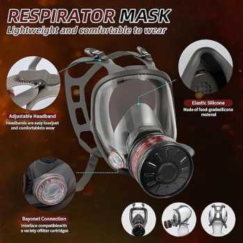 Gambar produk DEWBEST Masker Gas Respirator Full Face with Activated Carbon Filter - 6800-A - 3