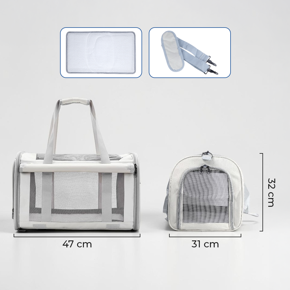MEISU Tas Kandang Anjing Kucing Breathable Pet Carrier Bag 47x31x32cm - MS46 Gambar produk MEISU Tas Kandang Anjing Kucing Breathable Pet Carrier Bag 47x31x32cm - MS46 - 7