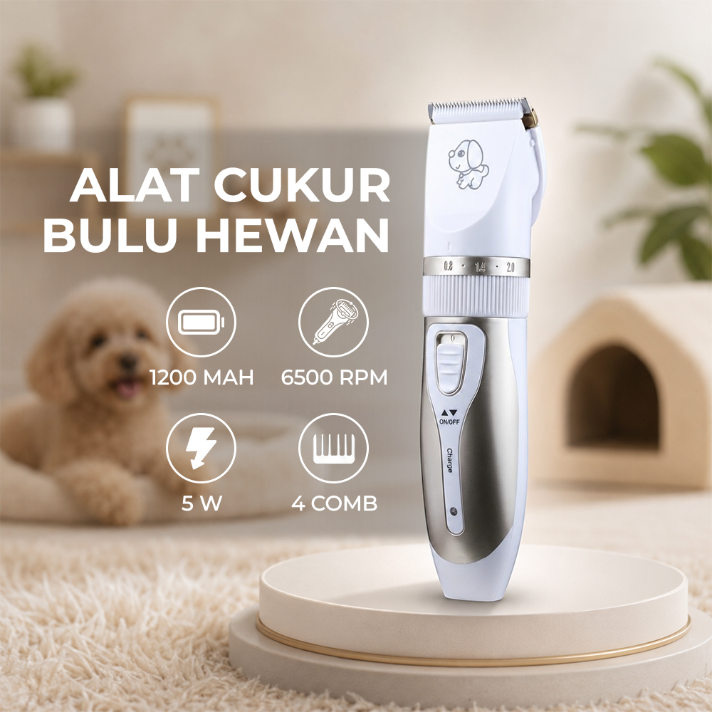 BOJAFA Alat Cukur Bulu Hewan Anjing Kucing 1200mAh - C7 Gambar produk BOJAFA Alat Cukur Bulu Hewan Anjing Kucing 1200mAh - C7 - Utama