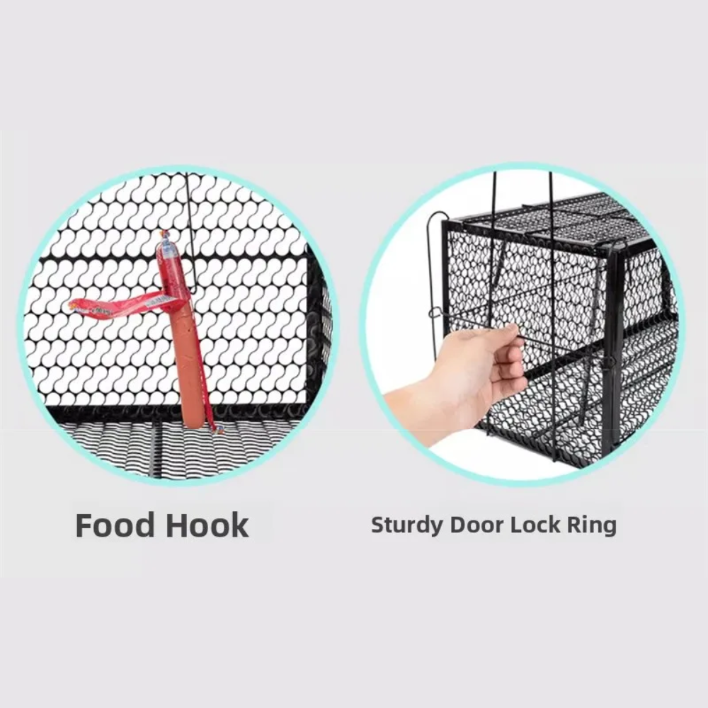 ADIWIN Jebakan Perangkap Kucing Liar Musang Otomatis Rescue Trap Cage - BK-10 Gambar produk ADIWIN Jebakan Perangkap Kucing Liar Musang Otomatis Rescue Trap Cage - BK-10 - 6