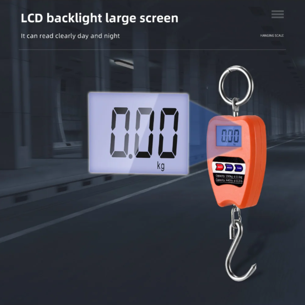 Willstar Timbangan Gantung Digital LCD Koper Tas Industri 200kg 0.05kg - WH-A20 Gambar produk Willstar Timbangan Gantung Digital LCD Koper Tas Industri 200kg 0.05kg - WH-A20 - 2
