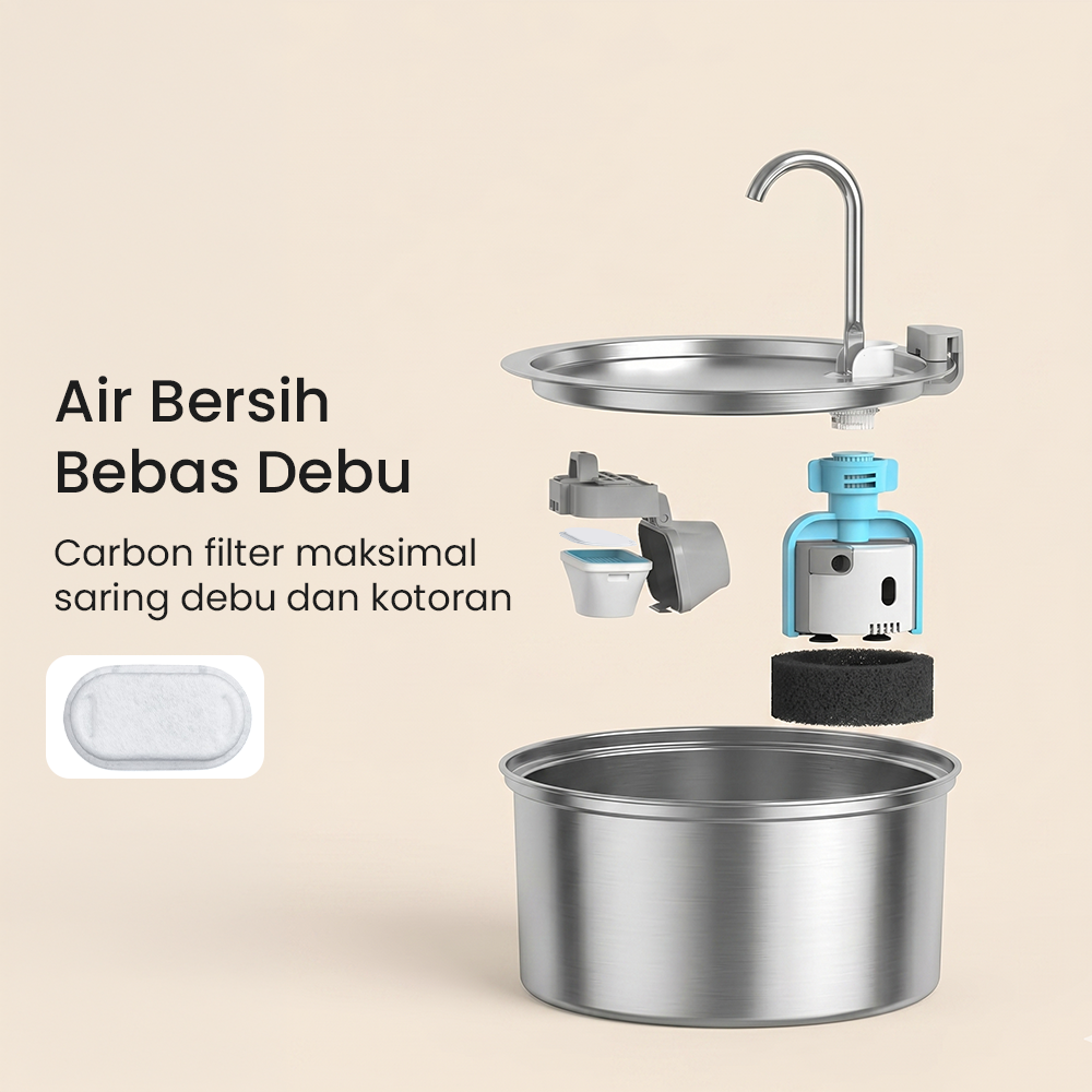 NIZE Water Dispenser Fountain Tempat Air Minum Kucing Anjing 3.2L - N32 Gambar produk NIZE Water Dispenser Fountain Tempat Air Minum Kucing Anjing 3.2L - N32 - 1