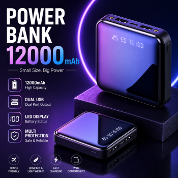 Gambar produk ALLPOWERS Power Bank 12000mAh Mini LED Display Dual Port USB - S3000B