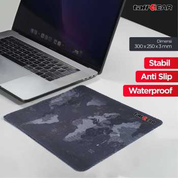 Gambar produk TaffGEAR Gaming Mouse Pad Desk Mat Peta Dunia Anti Slip Waterproof 300x250x3mm - MP002
