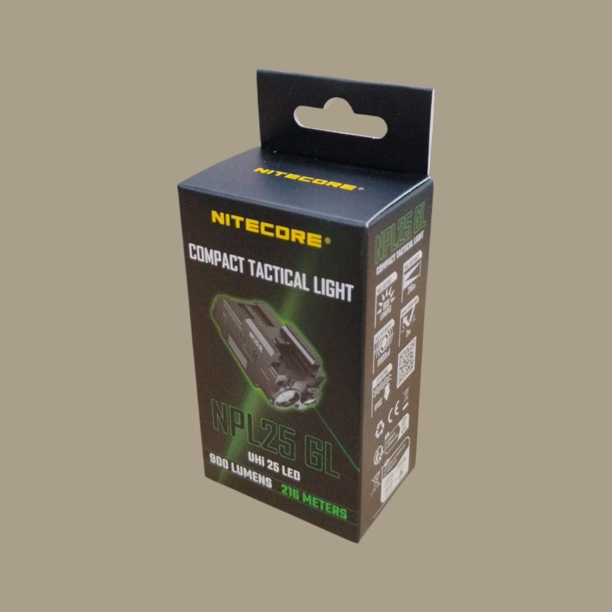 NITECORE Senter LED UHi 25 Pistol Green Laser Tactical IPX6 900 Lumens - NPL25 GL Gambar produk NITECORE Senter LED UHi 25 Pistol Green Laser Tactical IPX6 900 Lumens - NPL25 GL - Kemasan