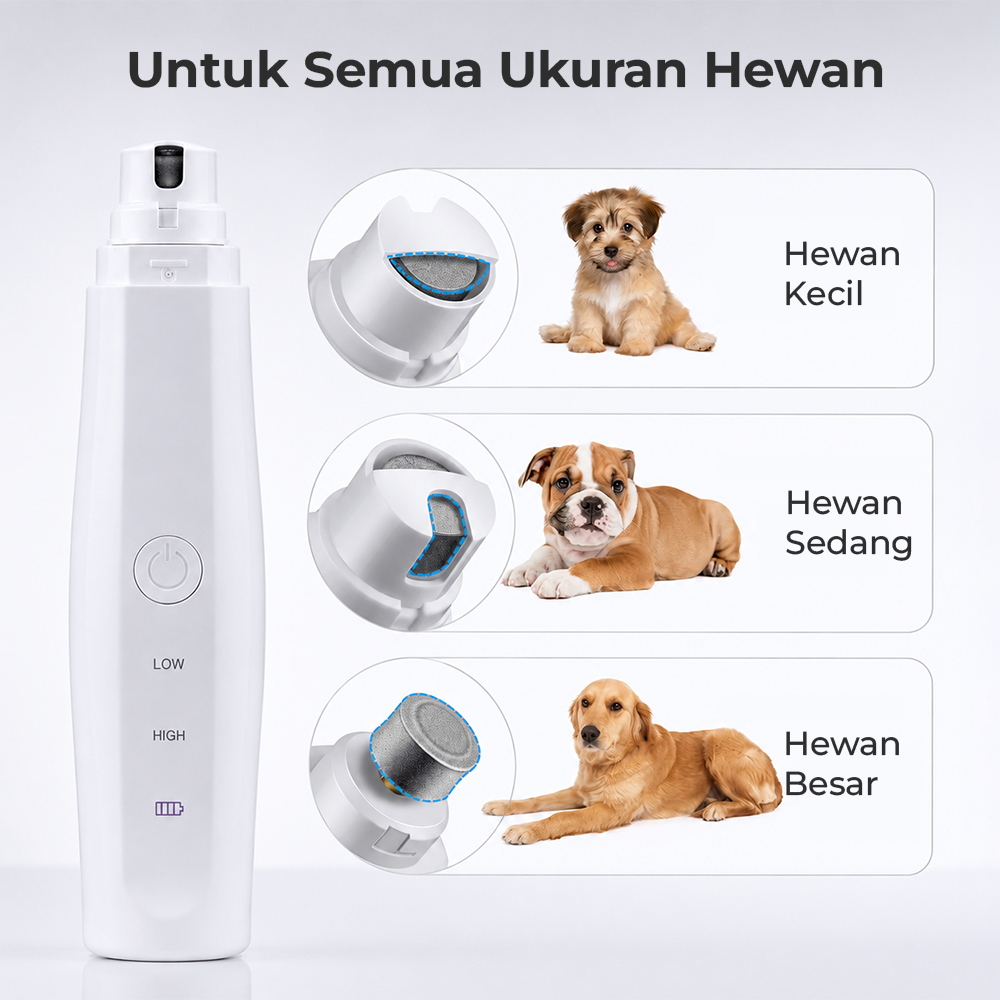 Ldoge Gunting Kuku Kikir Anjing Kucing Elektrik Pet Nail Grinder - LX01 Gambar produk Ldoge Gunting Kuku Kikir Anjing Kucing Elektrik Pet Nail Grinder - LX01 - 2