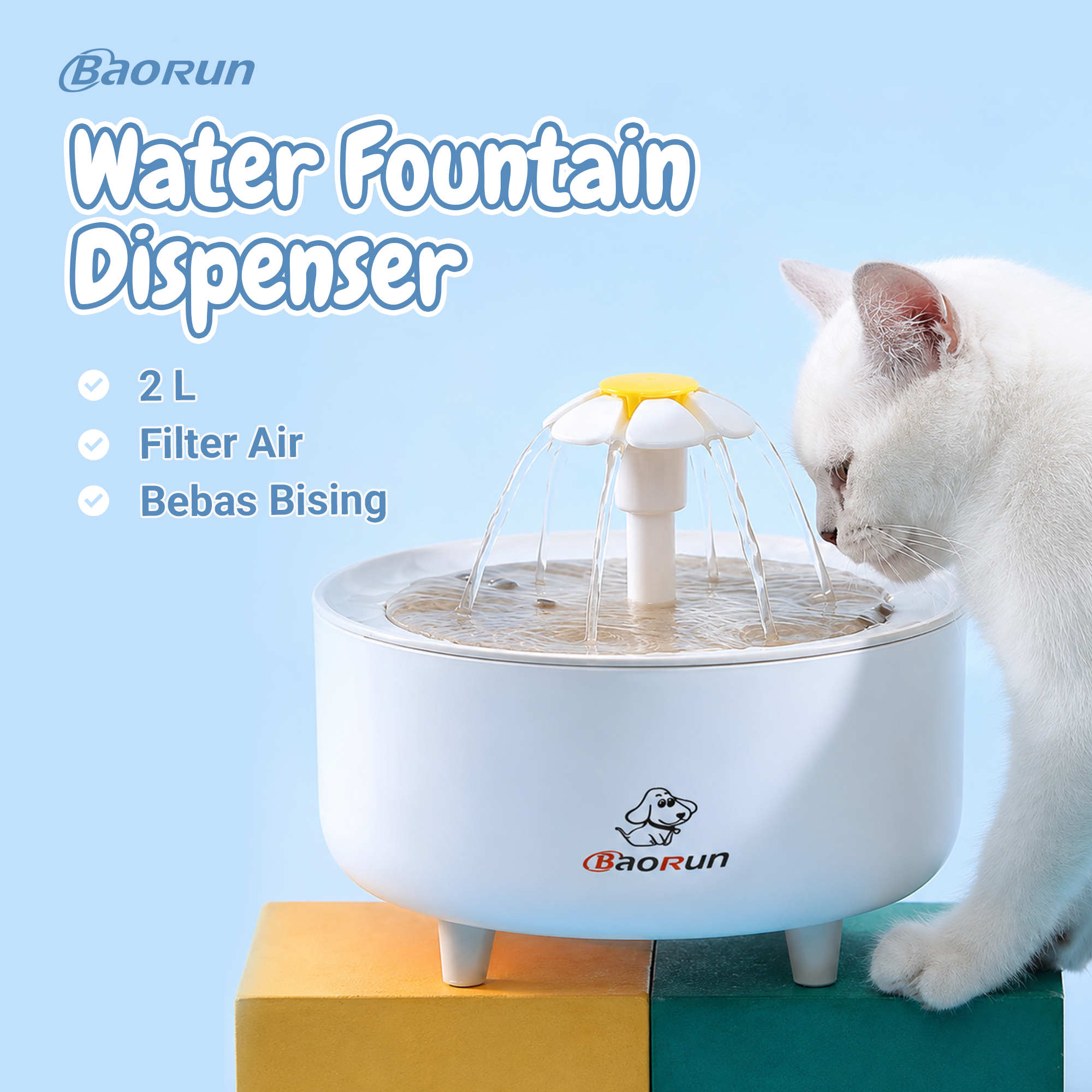 BaoRun FEIDASH Tempat Minum Anjing Kucing Fountain Dispenser 2L - G3370 Gambar produk BaoRun FEIDASH Tempat Minum Anjing Kucing Fountain Dispenser 2L - G3370 - Utama