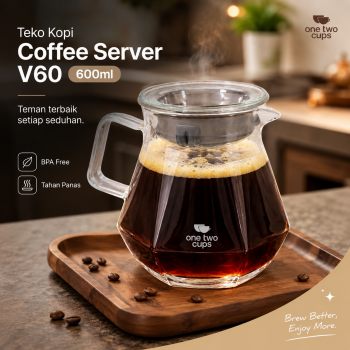 One Two Cups Teko Kopi Coffee Server V60 Drip Pour Over 600ml - LS048