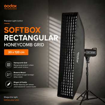 Godox Softbox Rectangular Honeycomb Grid Bowens Mount 30x120cm - SB-FW-30120