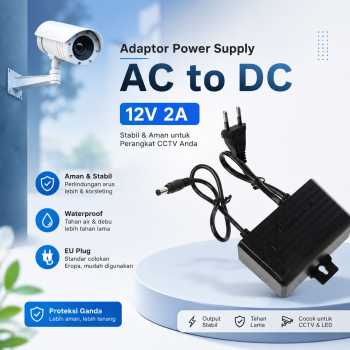 SPTECH Adaptor Power Supply AC to DC 12V 2A Outdoor EU Plug - 1220