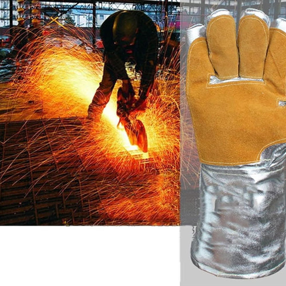 STR Sarung Tangan Las Kulit Alumunium Anti Panas Welding Gloves - STL-60 Gambar produk STR Sarung Tangan Las Kulit Alumunium Anti Panas Welding Gloves - STL-60 - 2