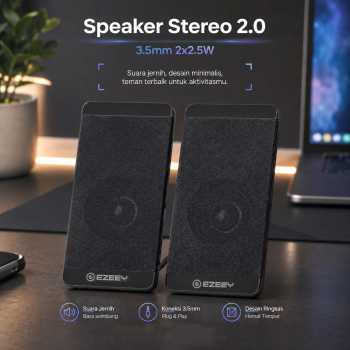 Gambar produk EZEEY Multimedia Active Speaker Stereo 2.0 HiFi 3.5mm 2x2.5W - S5
