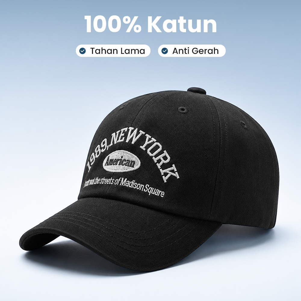 MUJE Topi Baseball Cap Bordir Adjustable 1989 New York - F220 Gambar produk MUJE Topi Baseball Cap Bordir Adjustable 1989 New York - F220 - 2