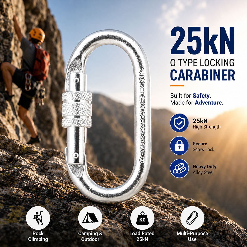 Gambar produk BYANG Gantungan Carabiner Panjat Tebing O Type Oval Alloy Steel 25kN - Y30 - Utama
