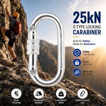 Gambar produk BYANG Gantungan Carabiner Panjat Tebing O Type Oval Alloy Steel 25kN - Y30 - Utama