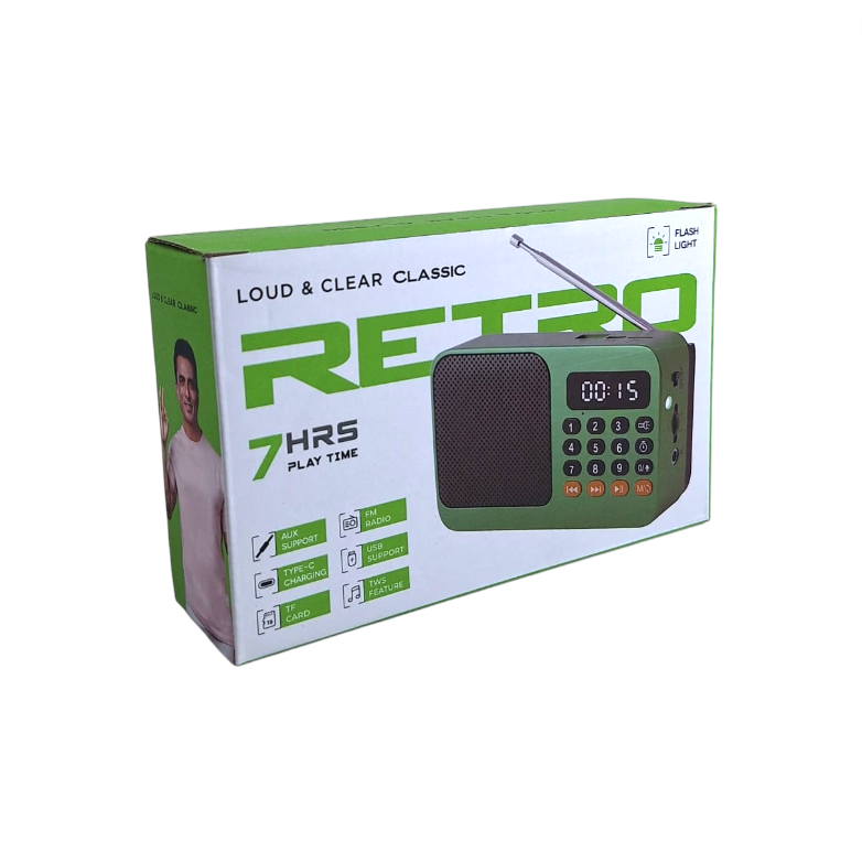 Occkic Radio Portable Speaker FM Bluetooth Flashlight LCD 108MHz - S-602 Gambar produk Occkic Radio Portable Speaker FM Bluetooth Flashlight LCD 108MHz - S-602 - Kemasan