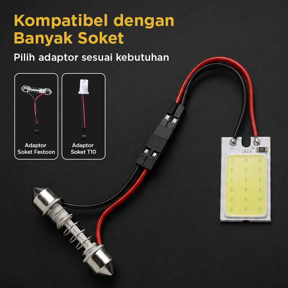 HVIERO Chip Lampu LED COB SMD Interior Mobil 6500K 5W 12V 4 PCS 16x26mm - COB2636-DC12-5 / COB1626-DC12-5 Gambar produk HVIERO Chip Lampu LED COB SMD Interior Mobil 6500K 5W 12V 4 PCS 16x26mm - COB2636-DC12-5 / COB1626-DC12-5 - 4