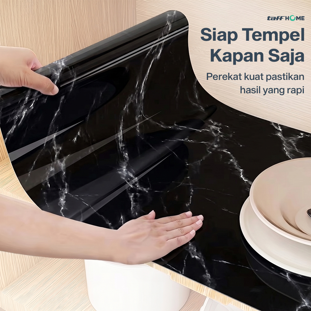 TaffHOME Sticker Wallpaper Meja Dinding Dapur Anti Minyak 200x60cm - WG60B Gambar produk TaffHOME Sticker Wallpaper Meja Dinding Dapur Anti Minyak 200x60cm - WG60B - 3