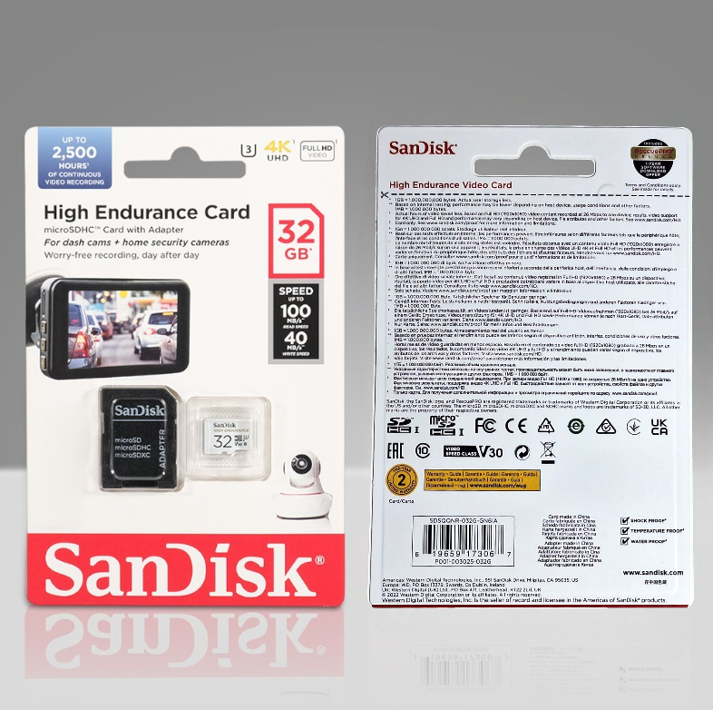 SanDisk High Endurance microSD UHS-I Class 10 U3 100MB/s 32GB - SDSQQNR Gambar produk SanDisk High Endurance microSD UHS-I Class 10 U3 100MB/s 32GB - SDSQQNR - 2