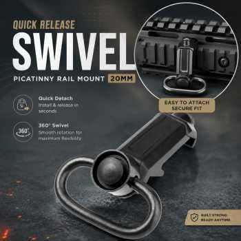 WildSpo QD Sling Swivel Picatinny Rail Mount Quick Release 20mm - WS-20