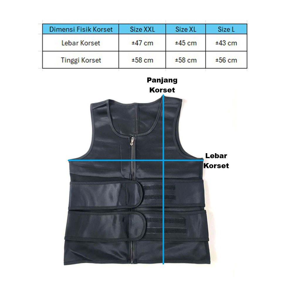 TaffSPORT Korset Pembentuk Badan Pria Waist Fat Burner Double Velcro XXL - MWL10 Gambar produk TaffSPORT Korset Pembentuk Badan Pria Waist Fat Burner Double Velcro XXL - MWL10 - 5