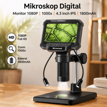 Taffware Mikroskop Digital Monitor 1080P 1000x 4.3 Inch IPS 1800mAh - MK5