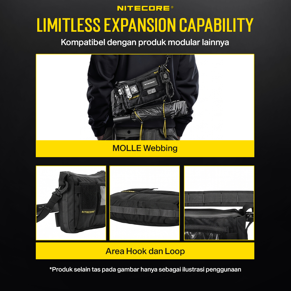 Nitecore Tas Sling Bag Modular Multifungsi Lightweight 500D Nylon ...