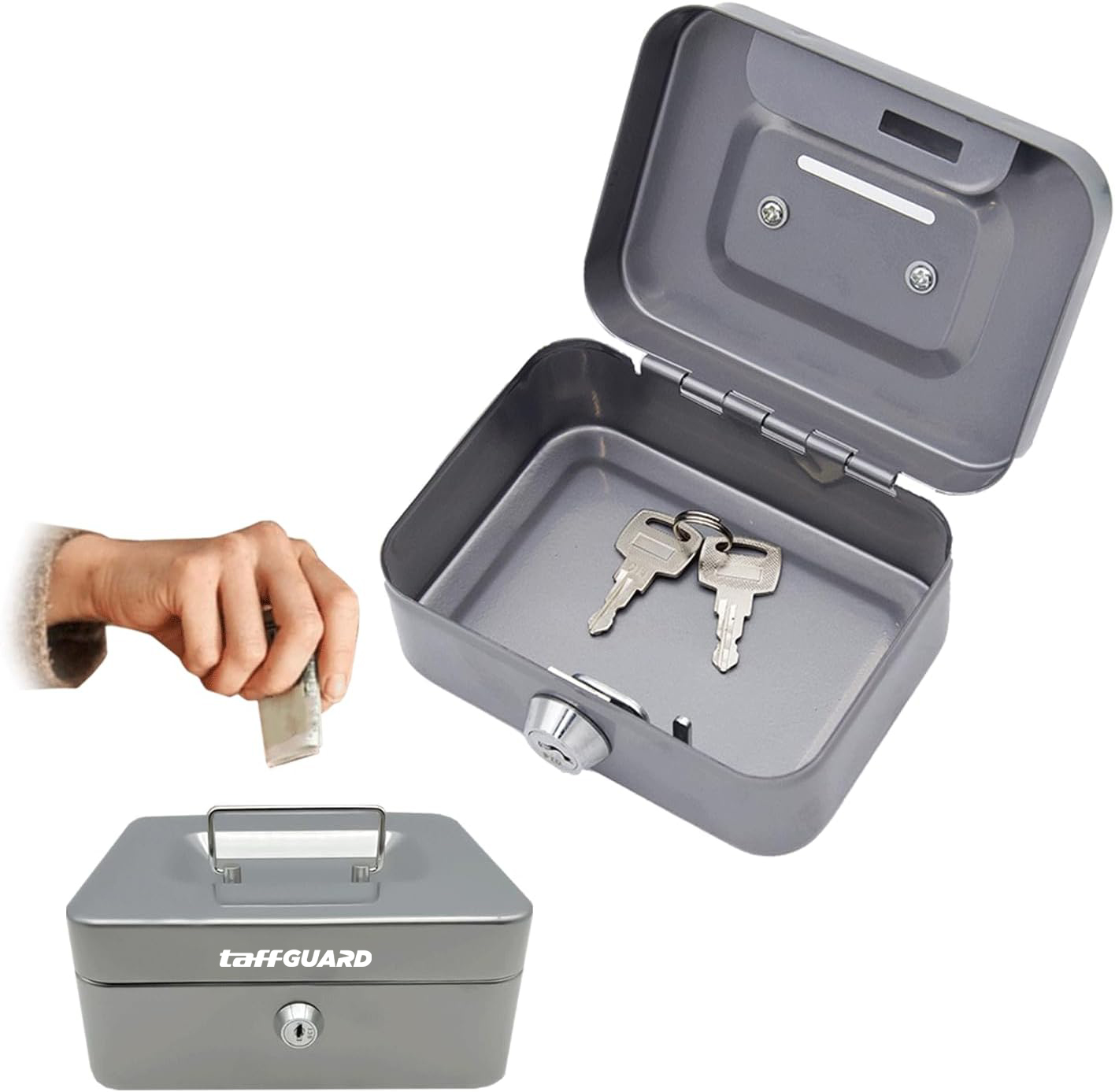 TaffGUARD Kotak Brankas Celengan Uang Safebox Key Lock 11.5x8.5x5cm - HC-11A Gambar produk TaffGUARD Kotak Brankas Celengan Uang Safebox Key Lock 11.5x8.5x5cm - HC-11A - 4