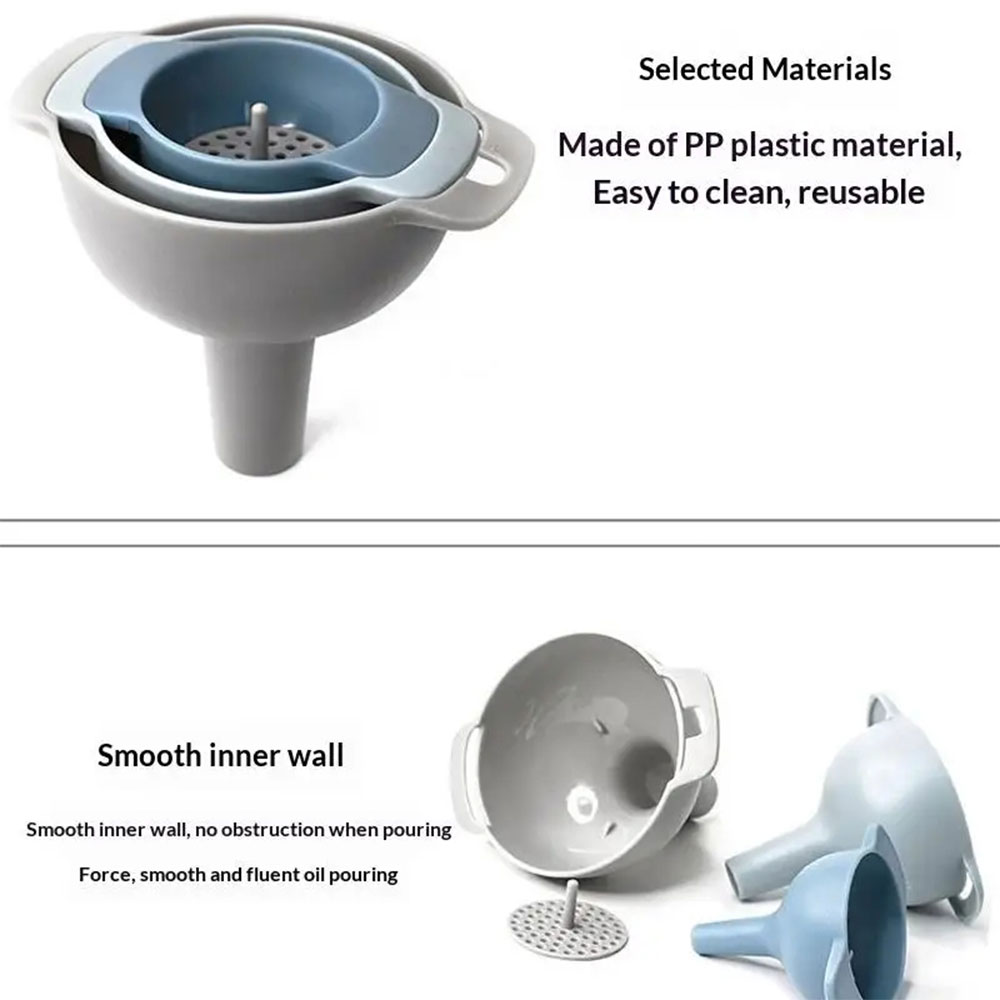 Gambar produk Poten Corong Minyak 4in1 Serbaguna Kitchen Liquid Funnel - KJ613 - 7