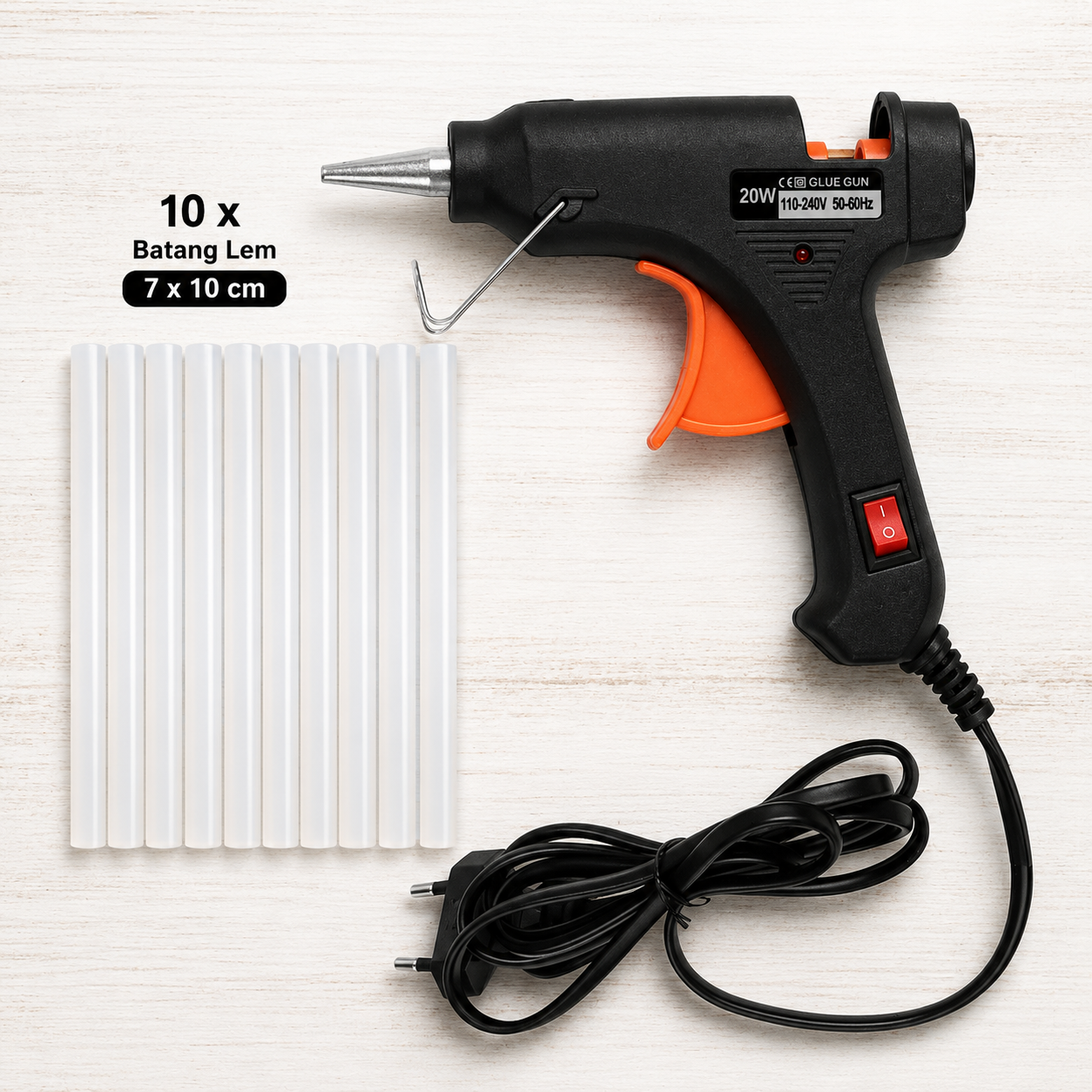 JOT Hot Melt Glue Gun Heating Tool Pistol Lem Tembak Panas 20W - QT-302 Gambar produk JOT Hot Melt Glue Gun Heating Tool Pistol Lem Tembak Panas 20W - QT-302 - 5
