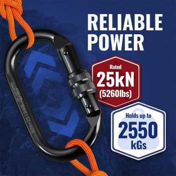 Gambar produk BYANG Gantungan Carabiner Panjat Tebing O Type Oval Alloy Steel 25kN - Y30 - 2