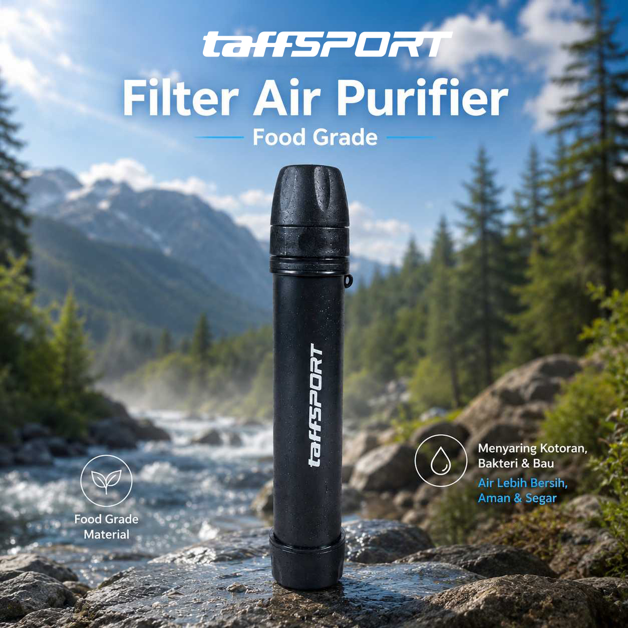TaffSPORT Filter Air Botol Minum Bottle Water Purifier Food Grade - SP20 Gambar produk TaffSPORT Filter Air Botol Minum Bottle Water Purifier Food Grade - SP20 - Utama
