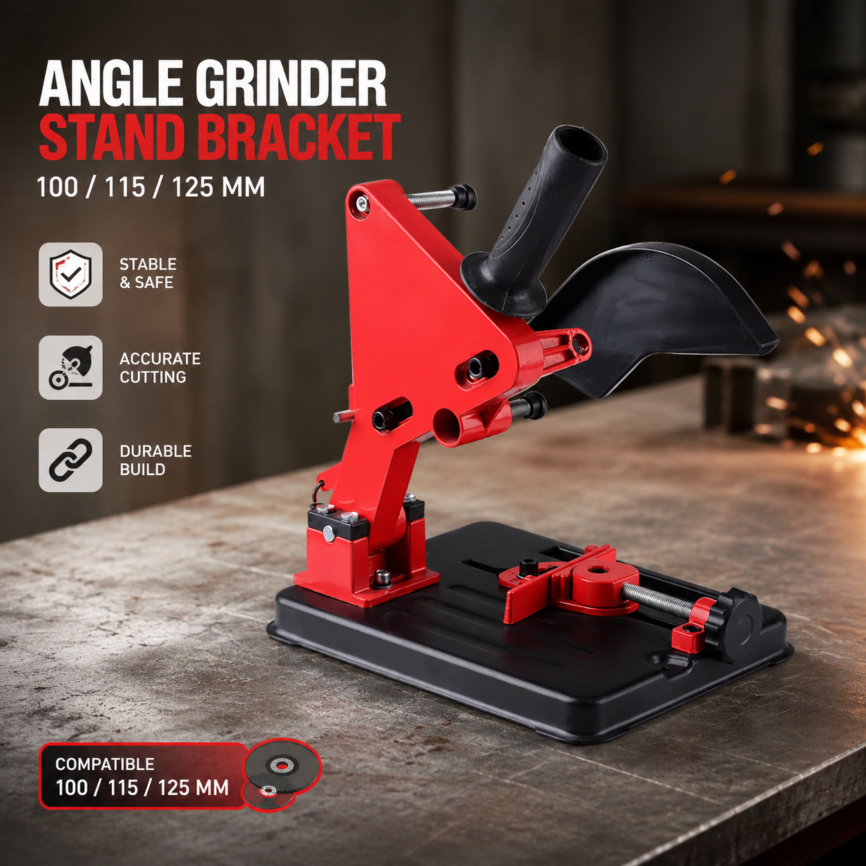 Gambar produk ALLSOME Angle Grinder Stand Bracket Holder Support - TZ-6103 - Utama