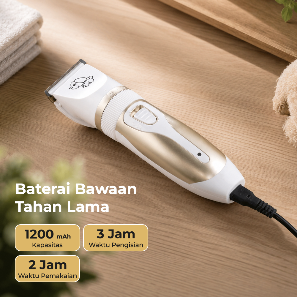 BOJAFA Alat Cukur Bulu Hewan Anjing Kucing 1200mAh - C7 Gambar produk BOJAFA Alat Cukur Bulu Hewan Anjing Kucing 1200mAh - C7 - 5