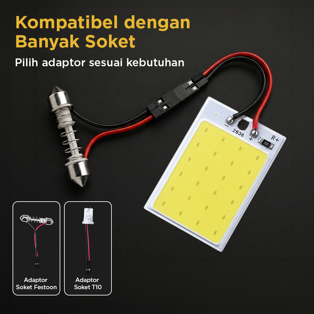 HVIERO Chip Lampu LED COB SMD Interior Mobil 6500K 5W 12V 4 PCS 26x36mm - COB2636-DC12-5 / COB1626-DC12-5 Gambar produk HVIERO Chip Lampu LED COB SMD Interior Mobil 6500K 5W 12V 4 PCS 26x36mm - COB2636-DC12-5 / COB1626-DC12-5 - 4