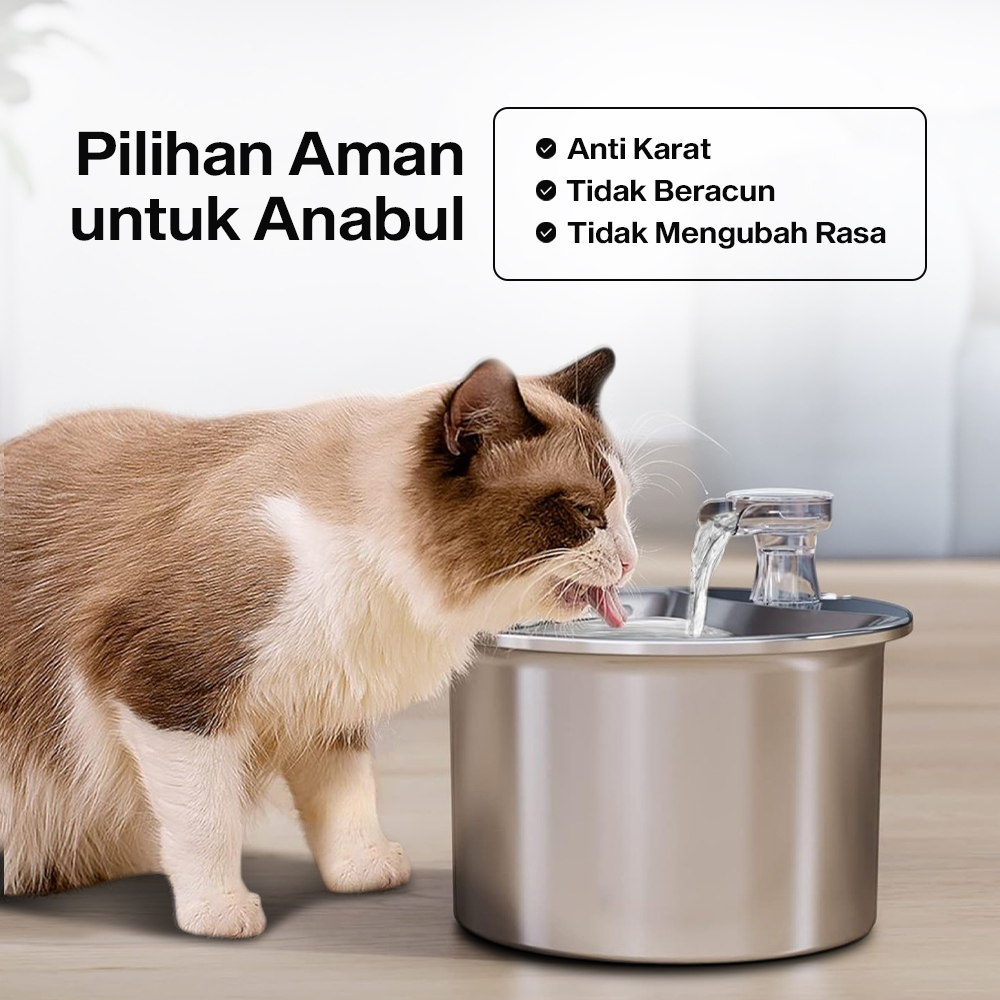 AONISE Water Dispenser Fountain Tempat Air Minum Kucing Anjing 2L - FT333 Gambar produk AONISE Water Dispenser Fountain Tempat Air Minum Kucing Anjing 2L - FT333 - 5